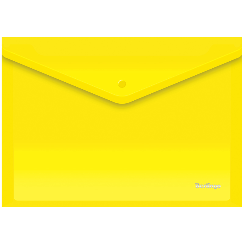 Фото Папка-конверт на кнопке Berlingo, А4, 180мкм, желтая