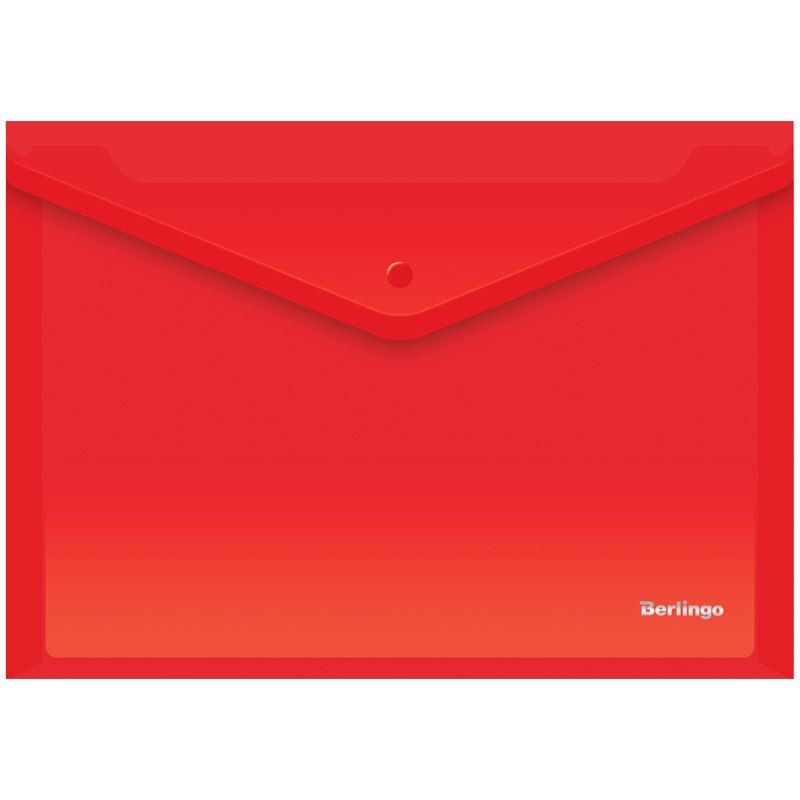Фото Папка-конверт на кнопке Berlingo, А4, 180мкм, красная