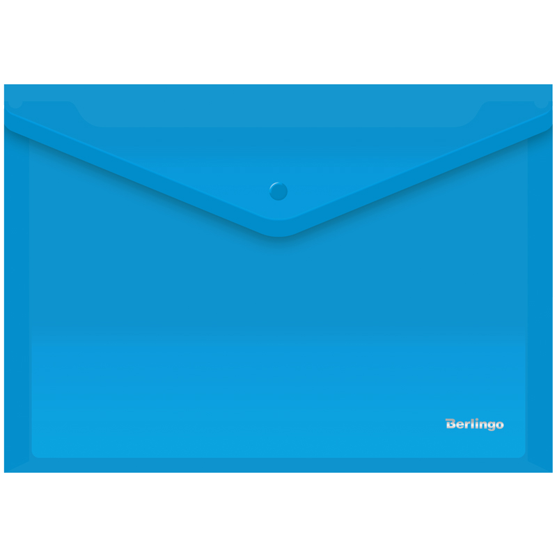 Фото Папка-конверт на кнопке Berlingo, А4, 180мкм, синяя